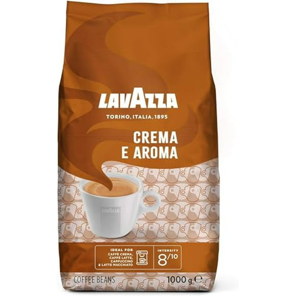 Lavazza Crema E Aroma Whole Bean Coffee Blend, 2.2-Pound Bag , Balanced medium roast with an intense, earthy flavor and long lasting crema, Non-GMO