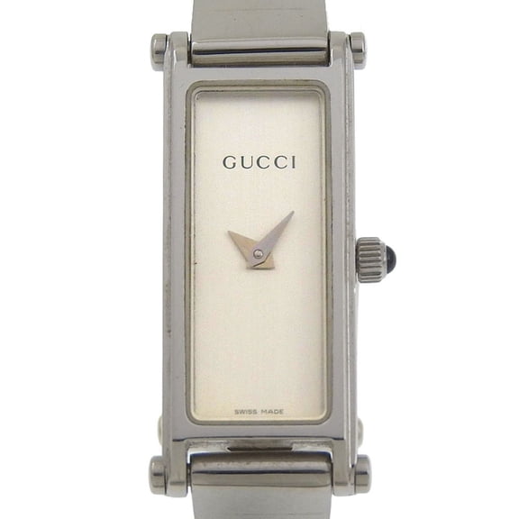 Pre-Owned Gucci 1500L Stainless Steel Quartz Analog Watch with Silver Dial for Women