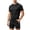 Outfits Sets - Black, variant on Maqroz Mens Two Piece Workout Sets Short Sleeve Crewneck T-Shirts Drawstring Shorts Casual Athletic Activewear Solid Gym Suits Summer Outfits