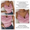 thumbnail image 3 of Camiseta sin mangas fruncida con cuello Halter para mujer, Top sin mangas de Color puro, camiseta sin espalda a la moda, Top ajustado con tirantes, 3 of 6