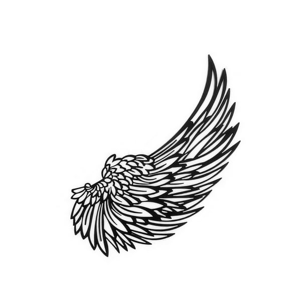 Arte de Pared Matsuzay Decoración con Alas de Ángel Iluminación y Accesorios Negro 40cm