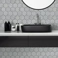 thumbnail image 4 of Burgos Carrara Marble Hexagon Mosaic Floor and Wall Tile in White (Pack of 11), 4 of 6