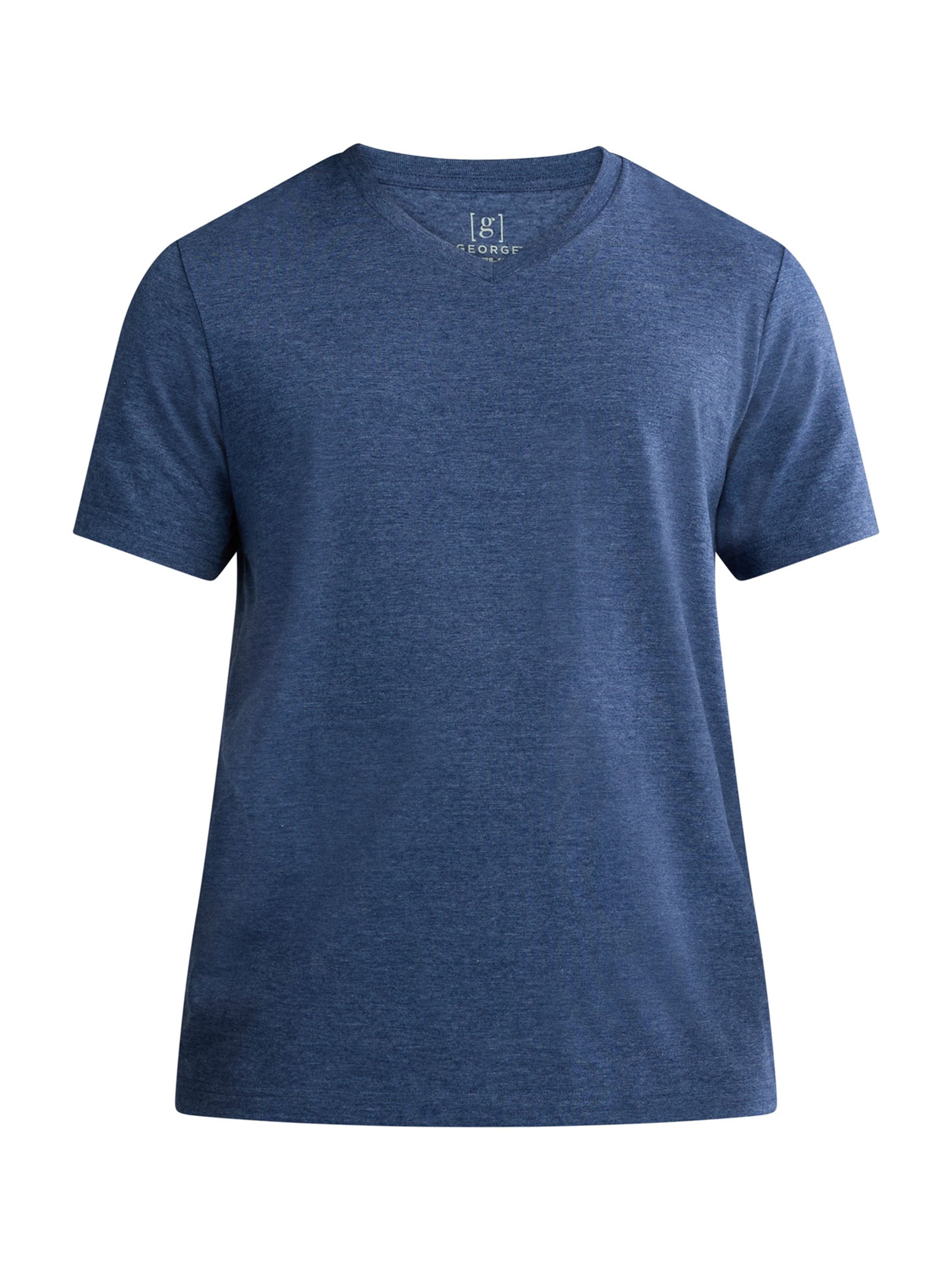 George Men's and Big Men's Lightweight V Neck Tee with Short Sleeves, 3-Pack, Sizes XS-3XL