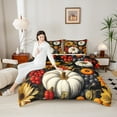 thumbnail image 4 of Homewish Autumn Pumpkin Sunflower Queen Comforter Set,Rustic Berry Bedding Sets,Hello Fall Bedding Comforter Set For Adults,Microfiber Bedroom Decor Reversible,3-Piece, 4 of 8