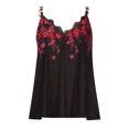 thumbnail image 4 of USSUMA Sleeveless Women Tops Dressy Casual Lace Trim Flowy Long Tank Top 2022 Trendy T-Shirt Shirts Floral Print Pleated Plus Size Tunics Top for Women V Neck Summer Blouse, 4 of 8