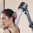 thumbnail image 2 of New Zai Xiao 3 Modes Adjustable Shower Head 4 In 1 Massage Shower High Pressure Water Saving One-Key Stop Spray Nozzle Bathroom (Gun Gray with Hose), 2 of 7
