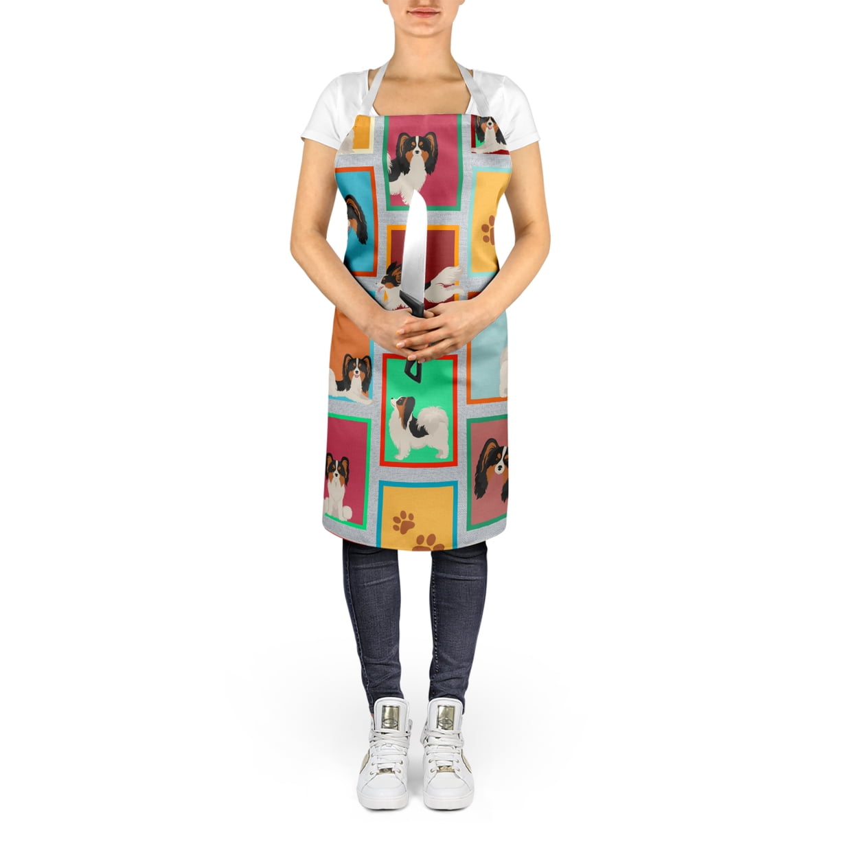 Lots of Tricolor Papillon Apron 27 in x 30 in