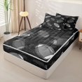 thumbnail image 2 of Homewish Kids Rugby Zipper Full Size Comforter Sets with Fitted Sheet and 2 Pillowcases For Boys,Sports Theme Zipper Bedding Set,Black Gray,Black Reversible,4-Piece, 2 of 7