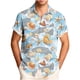 thumbnail image 2 of Ceisia Men's Relaxed Fit Light Blue 3D Shell Starfish Print Hawaiian Shirt Short Sleeve Summer Beach Casual Button Down Shirt (S-5XL) Gifts, 2 of 6