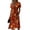 Orange, variant on Women's Halloween Cosplay Dresses V-Neck Short Sleeve Halloween Print Dress for Halloween Themed Party