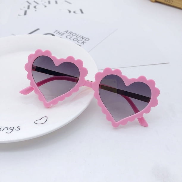 Bonitas gafas de sol de moda coreana con forma de corazón para niños, gafas de sol kawaii para niños y niñas, pequeñas gafas de dibujos animados frescas
