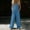 *Blue, variant on ClodeEU Women's V Neck Button Front Sleeveless Linen Blend Jumpsuit, Casual Wide Leg Romper with Pockets Black,Women's Plus L