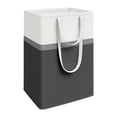 thumbnail image 1 of Cesta de lavandería a rayas, cesta de tela para almacenar ropa sucia con asas, bolsa de almacenamiento de ropa, contenedor para almohadas y zapatos negro, 1 of 8