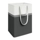 thumbnail image 1 of Cesta para la colada a rayas, cesta grande para la colada, cesto para ropa, cesta de almacenamiento, colcha de algodón, bolsa móvil para edredones negro, 1 of 9