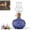 Blue, variant on Vintage Glass Kerosene Oil Lamp – Rustic Hurricane Lantern with Black Metal Regulator, Emergency Lighting & Home Decor, Indoor Use (7.6" x 3.6")
