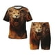 thumbnail image 1 of Balery Cool Fire Lion Conjunto de Pijama Infantil de Manga Corta con Estampado – Ropa de Dormir de Algodón Suave-XX-Large, 1 of 6