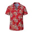 thumbnail image 5 of PNTUTB Men's Summer Fashion Hawaiian Print Collared Button Front Short Sleeve Casual Vacation Loose Comfort Top, 5 of 6