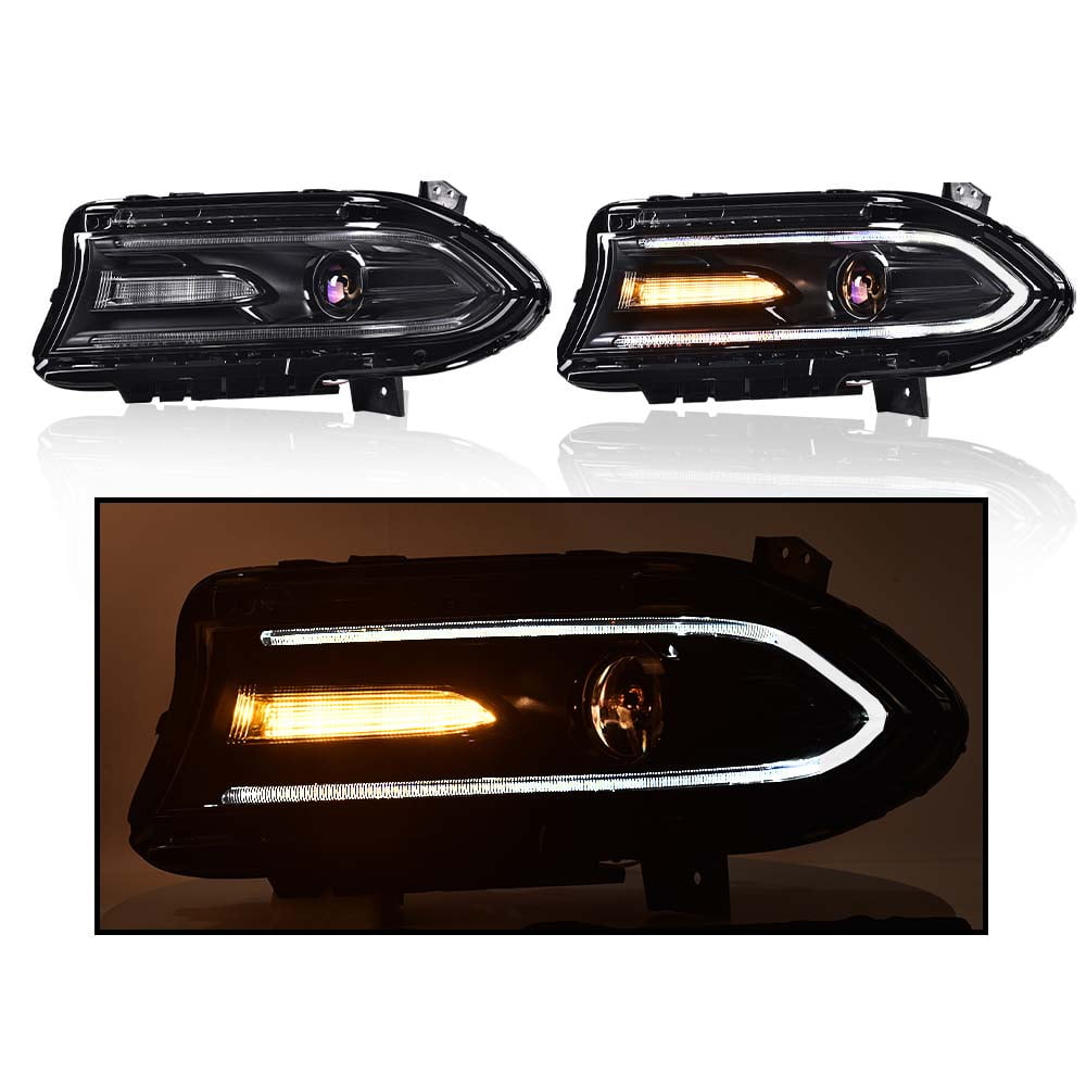 PIT66 Headlight Pair W/O Logo Left Driver Side, Fit for Dodge Charger 2015-2021