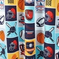 thumbnail image 2 of Chezmoi Collection 4-Piece Kids/Teens My Sports Window Curtain Set - Soft Microfiber Navy Blue Gray Orange White Basketball Baseball Football Soccer Kids Room Curtains, 2-Panels (42"W x 84"L), 2 of 8