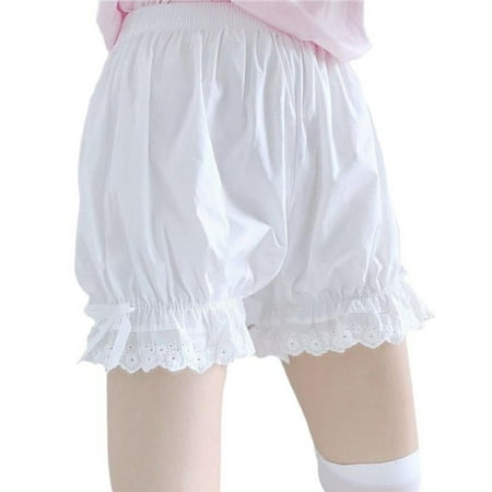 ZUARFY Women Vintage Gothic Bloomers Ruffled Lace Trim Pumpkin Shorts Bow Safety Pants