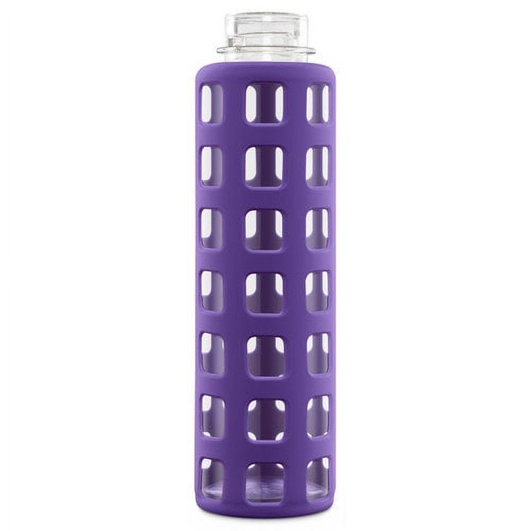 KSP Aura Glass Water Bottle with Silicone 27oz (Dark Blue)