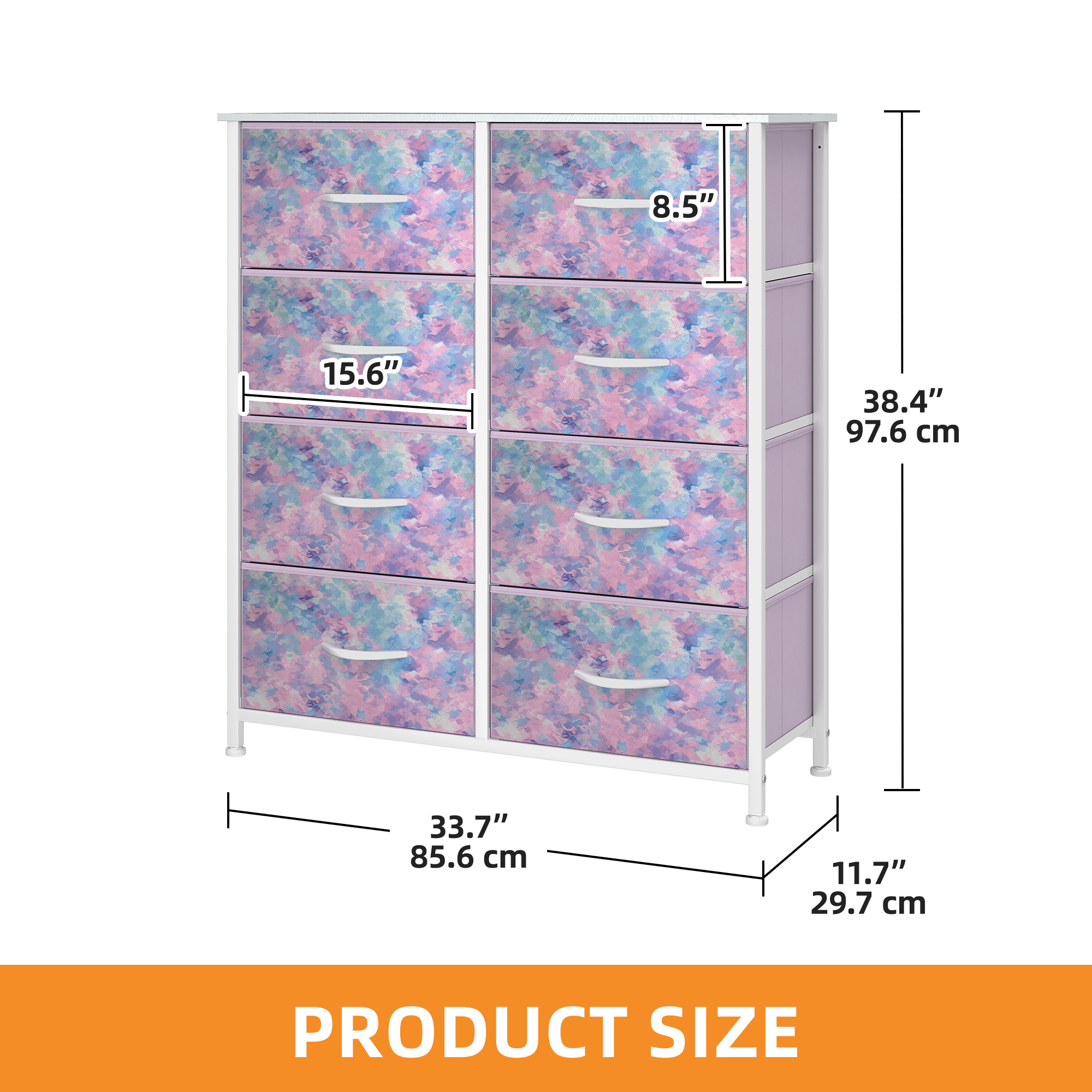 Uforic 8 Drawers Fabric Storage Dresser for , Closet, Living Room, Purple