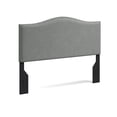 thumbnail image 2 of Kameli Nailhead-Trim Camelback Upholstered Headboard, Stone, Full/Queen, 2 of 7