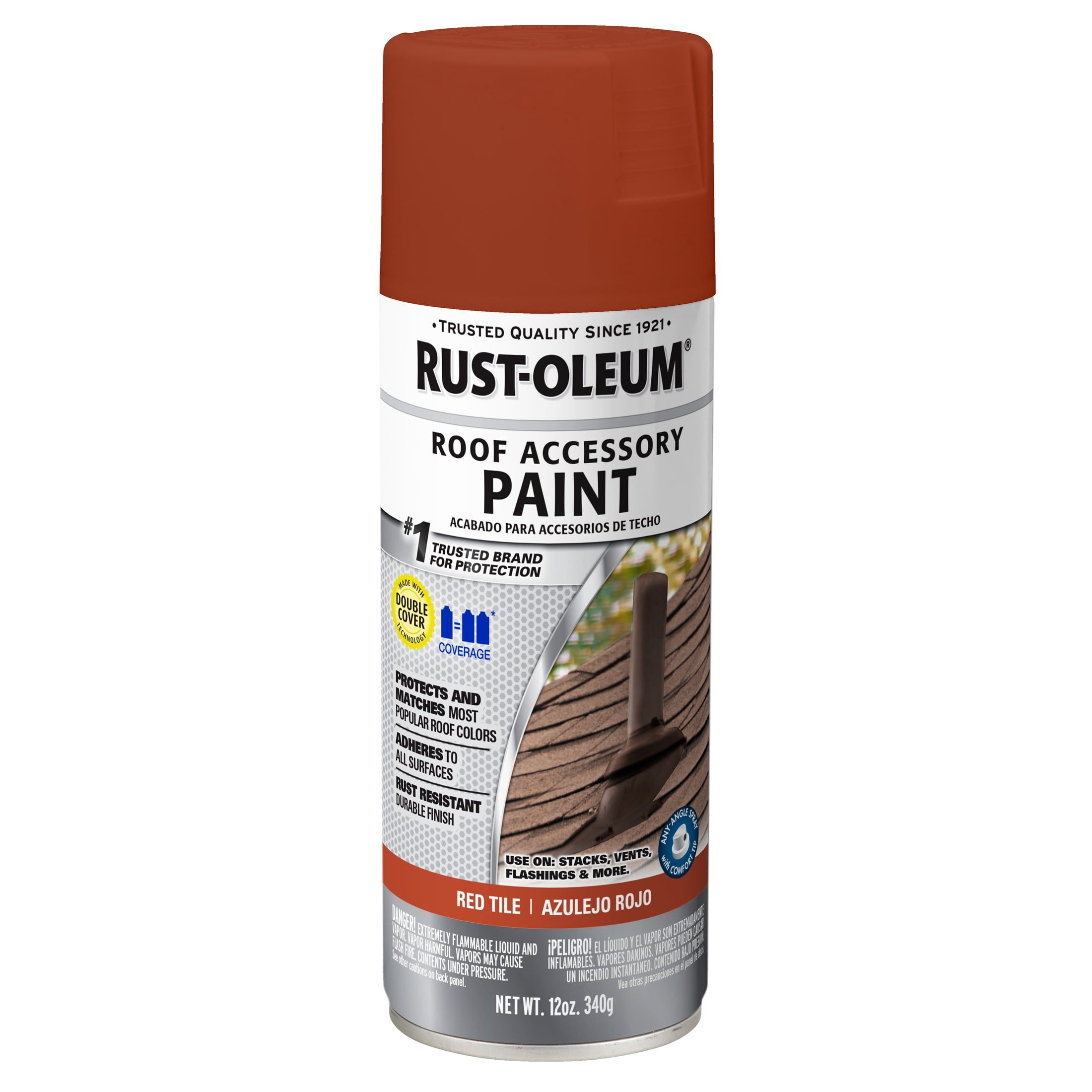 6 Pack, Red Tile , Rust-Oleum Roof Accessory Coating Satin Spray Paint- 313815, 12 oz.