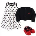 thumbnail image 2 of Hudson Baby Infant Girl Cotton Dress, Cardigan and Shoe 3pc Set, Scottie Dog, 0-3 Months, 2 of 5