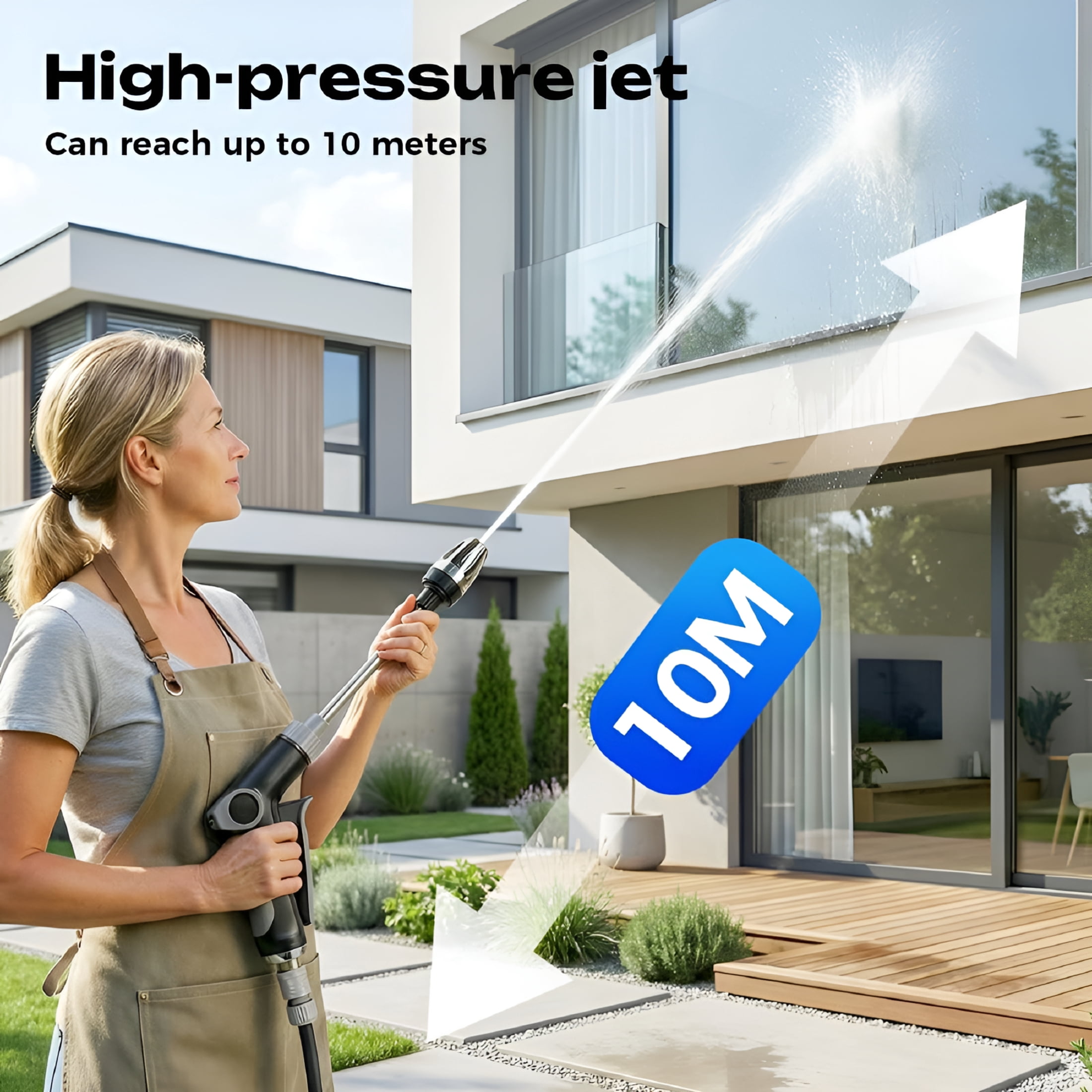 CURYMAY Turn Any Hose into a High Pressure Water Cleaning Jet,Heavy Duty Garden Hose Nozzle, Multi Function Lawn & Garden Watering Sprayer, Spray Nozzles for Cleaning Yard Pets Car