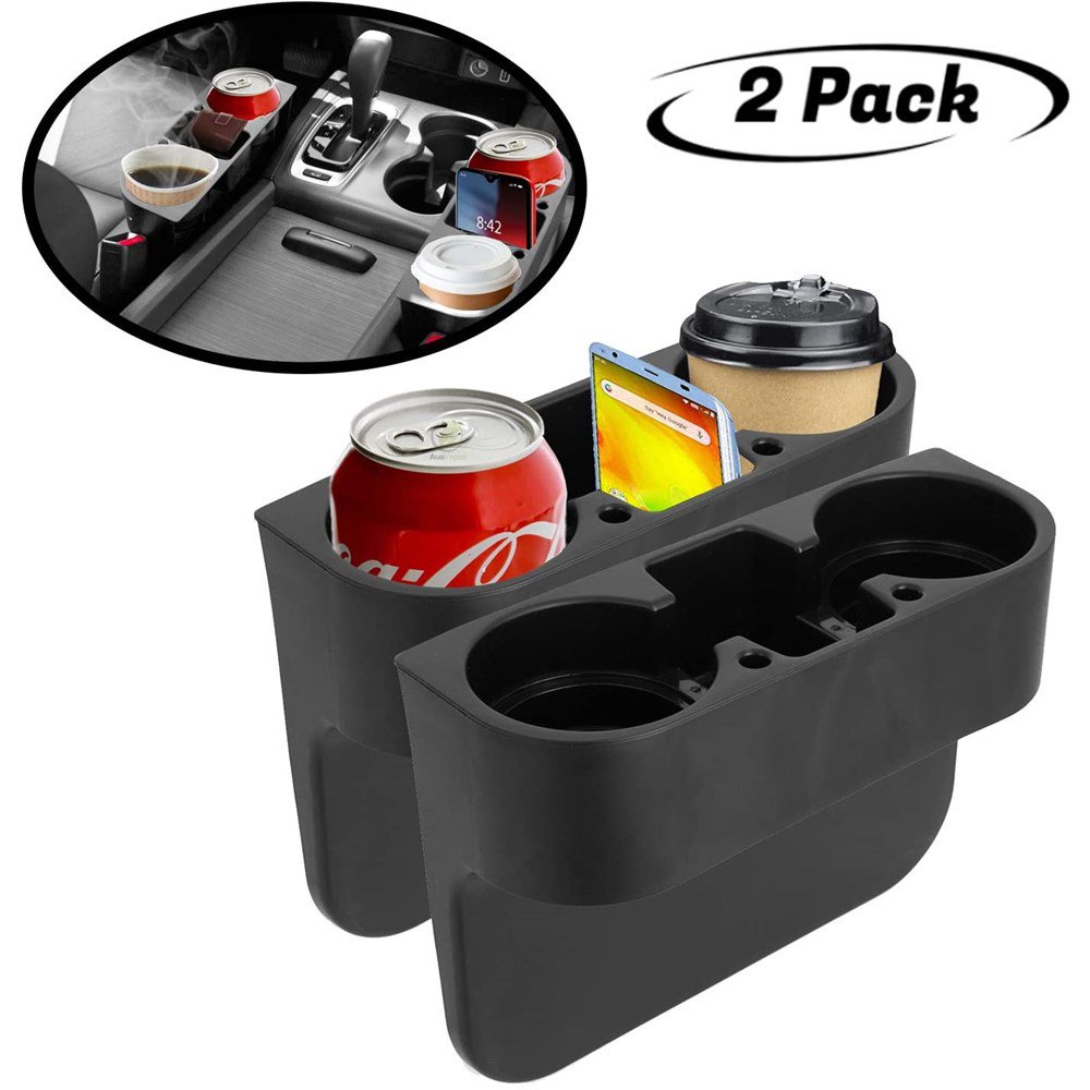 lebogner Between Car Seat Cup Holder Gap Filler, 2 Pack Side Of Center Console Drink Holder For