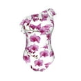 thumbnail image 5 of Wukai Orchids Flowers Chic One Shoulder Swimwear with Ruffle Design and Tummy Control Skirt: Fashionable, Supportive, Comfortable for Beach-Small, 5 of 7