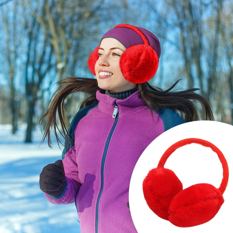 Faux Fur Headband and Earmuffs Set for Cold Weather Winter WMTBSRSW Faux Fur Headband for Women Elastic Fuzzy Thick  main image 3