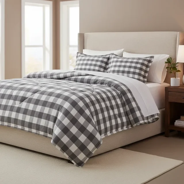 Coordinado Dalfiori Gerard Gris indivual | Edredón y fundas decorativas | 100% Algodón
