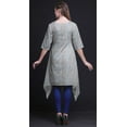 thumbnail image 5 of Bimba Blue Weave Shibori Printed Asymmetrical Kurti Tops For Women Indian Summer Dress Tunic XSmall, 5 of 6