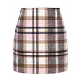 thumbnail image 6 of Yokua Women's High-Waisted Plaid Skinny Pencil Wool Miniskirt, 6 of 8