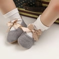 thumbnail image 2 of Penkiiy Newborn Baby Toddler Kids Girls Bowknot Shoe Soft First Walking Princess Shoe Summer Shoes for Toddlers for12-15 Months Gray On Sale, 2 of 9