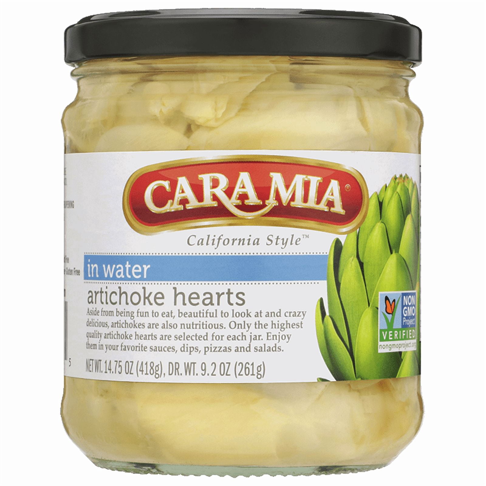 (3 pack) Cara Mia Gluten Free Non-GMO Artichoke Hearts in Water, 14.75 oz Jar