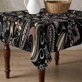 thumbnail image 4 of Boho Black Floral Table Cloth Waterproof Tablecloths, Farmhouse Botanical Vintage Paisley Flower Tablecloth Dining Table Cover for Kitchen Party Tabletop Outdoor, Square Tablecloth 60x60 Inch, 4 of 9