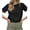 Black, variant on Summer Short Sleeve Solid Color Casual Women Leisure Basic T Shirt