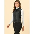 thumbnail image 2 of INSPIRE CHIC Gilet en Denim à Simple Boutonnage pour Femmes, Délavé, avec Poches à Rabat sur la Poitrine, 2 of 3