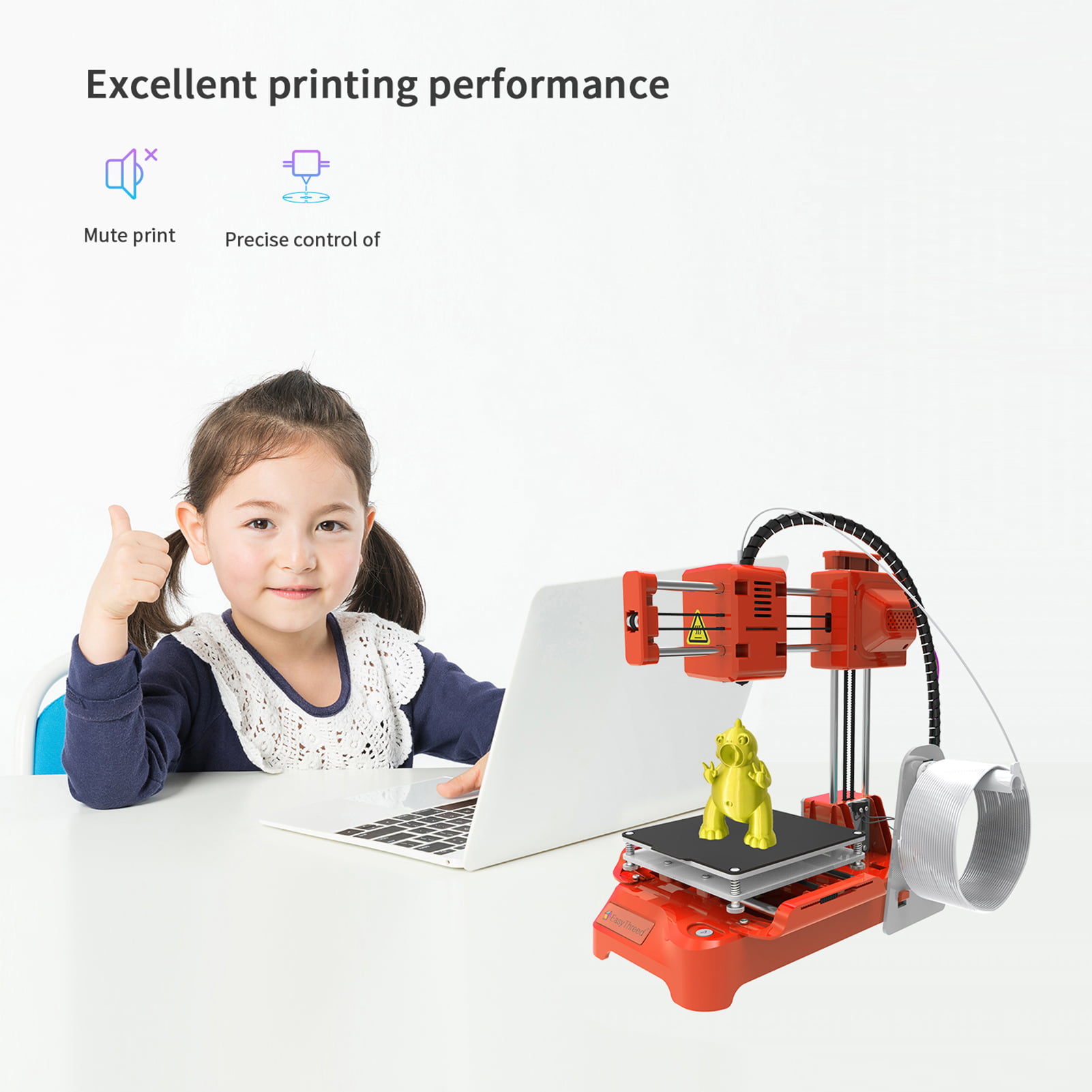 Acquista Stampante 3D EasyThreed per bambini Mini stampante 3D desktop  Dimensioni di stampa 100x100x100mm Senza letto riscaldato