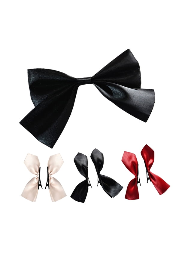 Girl Elastic Solid Color Soft Bowknot Headband Hair Band Clip Hair Accessories