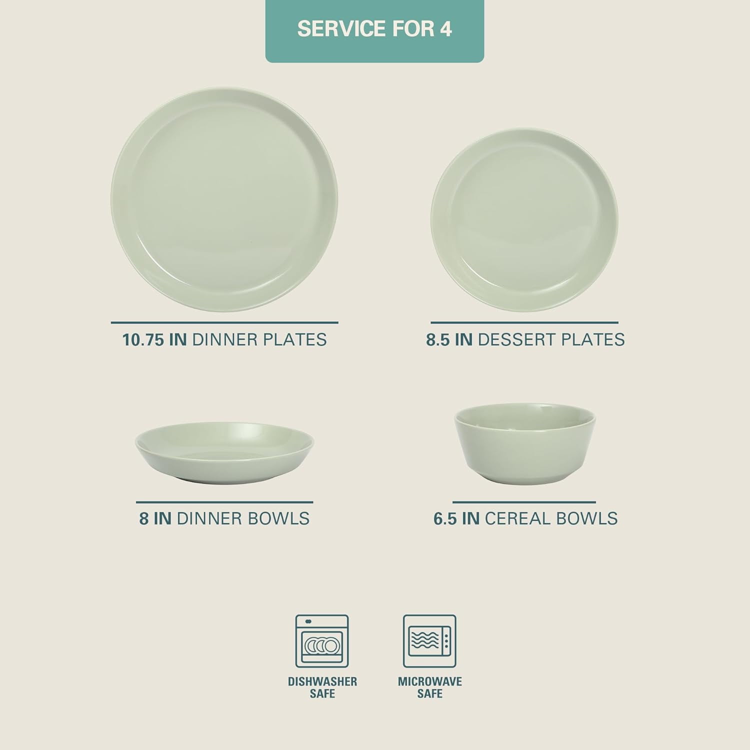 Gibson Home Oslo Dinnerware Set for 4, 16-Piece White Porcelain Plates and Bowls — Ceramic Dish Set | Microwave & Dishwasher Safe