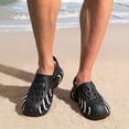 thumbnail image 2 of Rokment Women's Men's Clog Sandals with Adjustable Back Strap Breathable Hollow out EVA Non Slip Closed Toe Waterproof Garden Beach Pool Walking Water Shoes Black Size 5.5, 2 of 5