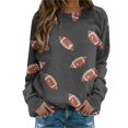 thumbnail image 3 of CAIXIA Football Women Sweatshirts Fashion Trendy Crewneck Fall Basic Tops Long Sleeve Pullover Drop Shoulder Graphic Women Sweater Spring Fall Clothes 2026, 3 of 6