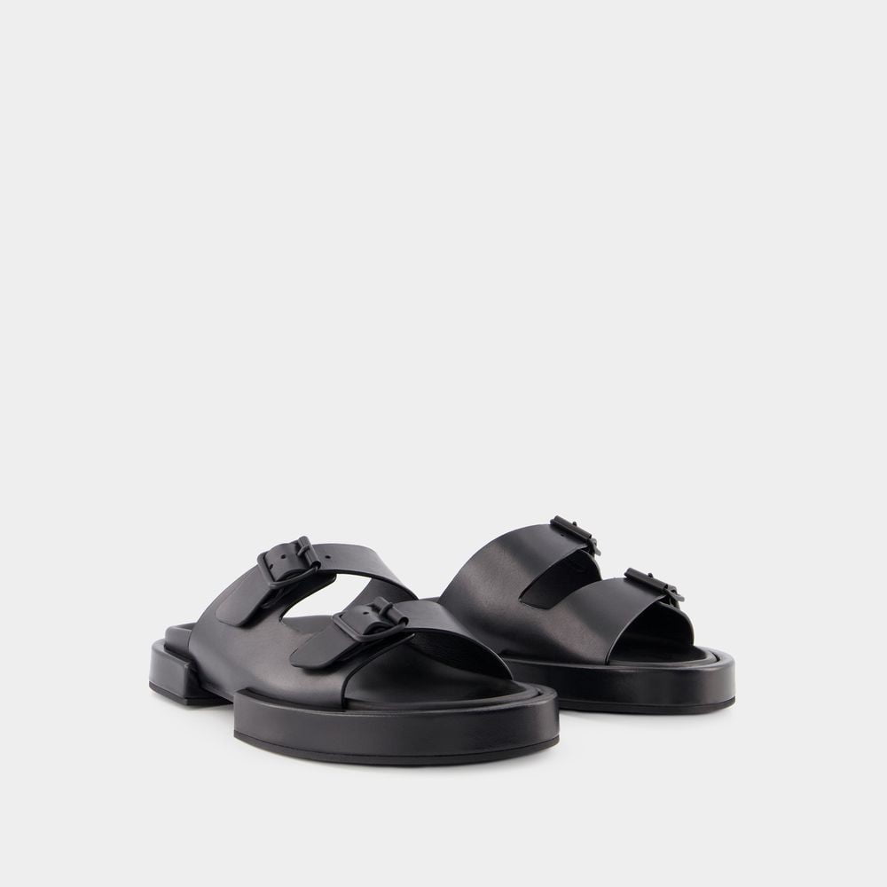【関税込み】Block Henri Sandals - Ann Demeulemeester - Black Ann Demeulemeester Block Henri Sandals - Black - Leather