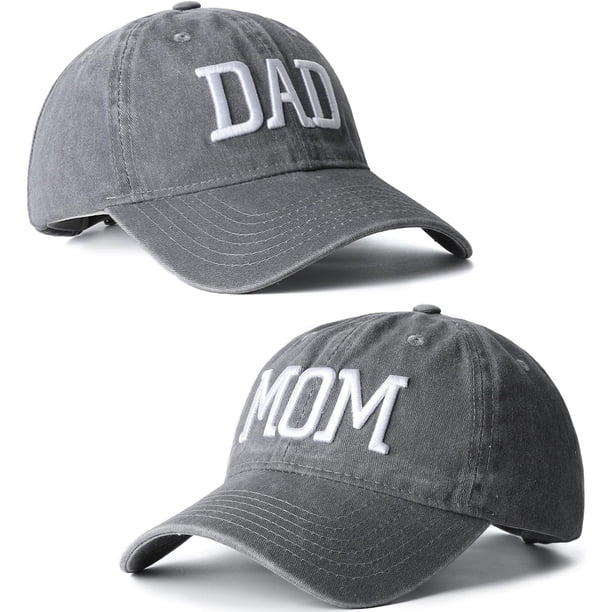 Genérico Gorros Bords para Mamá y Papá de béisbol Ajustables Parejas Día Padres con Bord 3D algodón Premium Transpirables versátiles Interiores