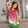 thumbnail image 3 of Picia Watermelon Pattern Women’s Nightdress – Casual Short-sleeved Loose-Fit Sleepwear, Soft Cotton Short-Sleeve Sleep Shirt for Relaxation & Comfort, 3 of 6