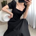 thumbnail image 4 of Vestido de Fiesta ANGGREK Cuello Cuadrado Negro Maxi, 4 of 8